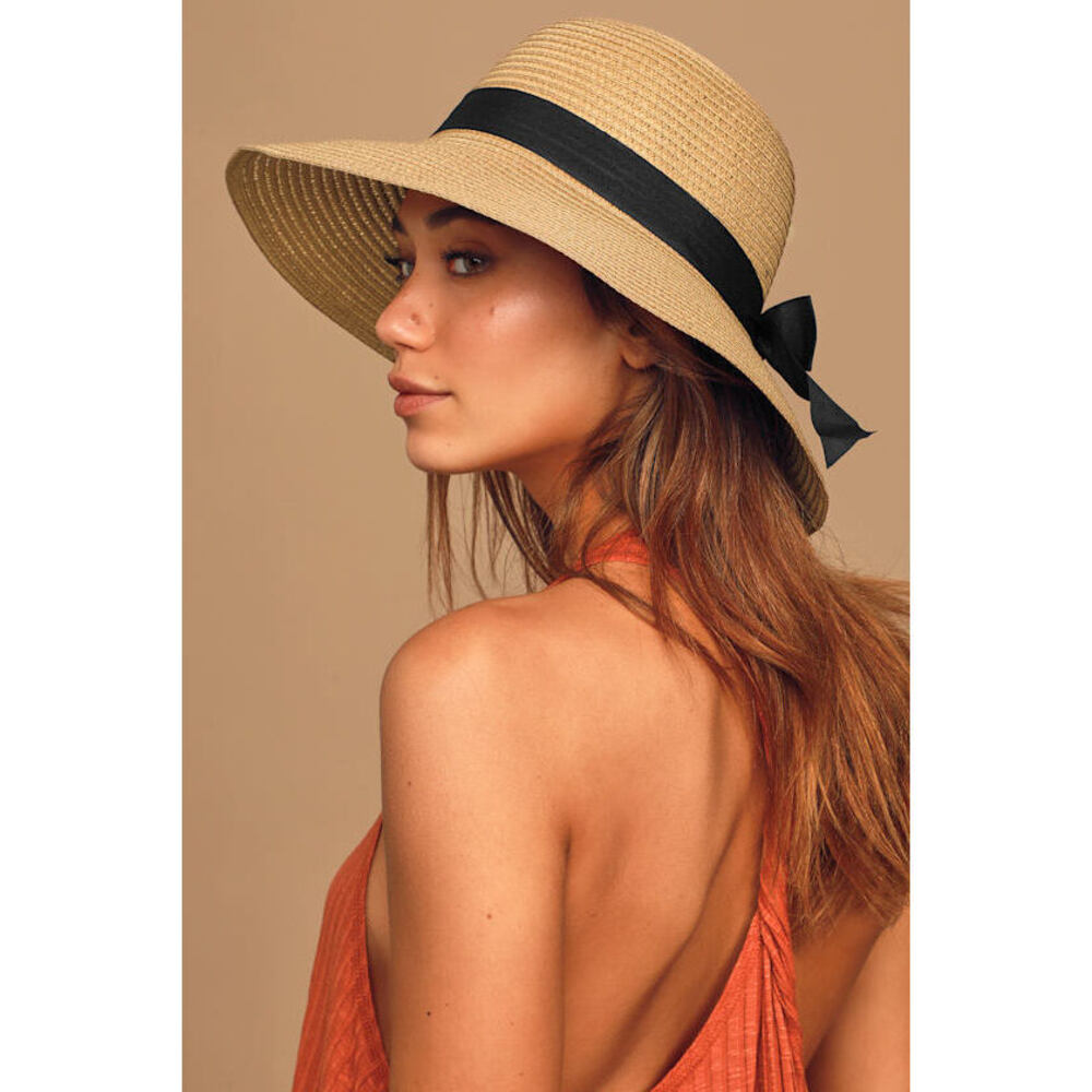 Lulus Sea You Again Black Straw Bucket Hat - Size One Size